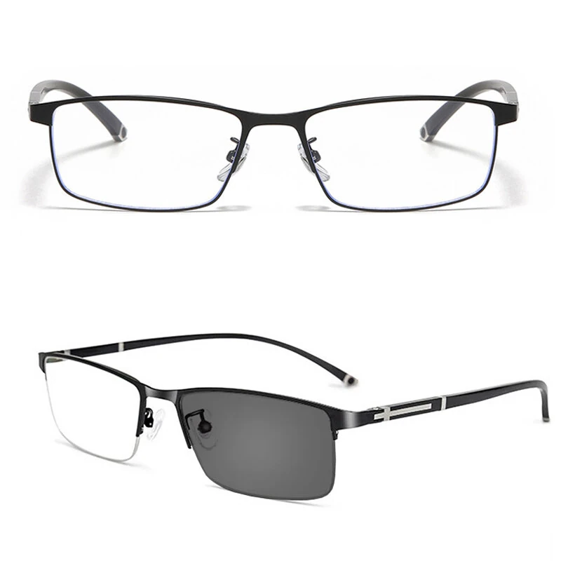 (image for) Photochromic Auto Zoom Reading Glasses HD Near Far Anti-blue Light Business Presbyopia Glasses